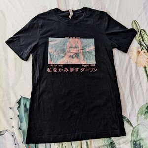 Zero Two DARLING in the FRANXX Black This Is Not Love Bite Me Darling T-shirt